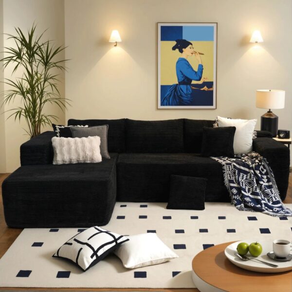 black modern sofa - Image 2