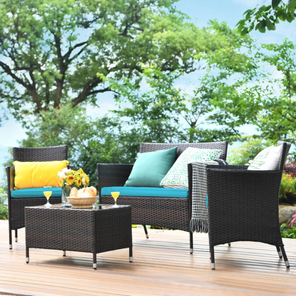Stylish 4PCS Outdoor Patio Rattan Set