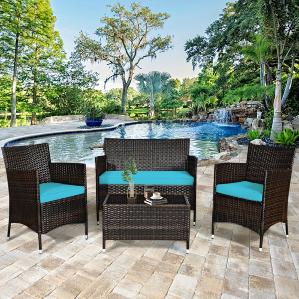 Stylish 4PCS Outdoor Patio Rattan Set - Image 2