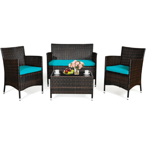Stylish 4PCS Outdoor Patio Rattan Set - Image 4