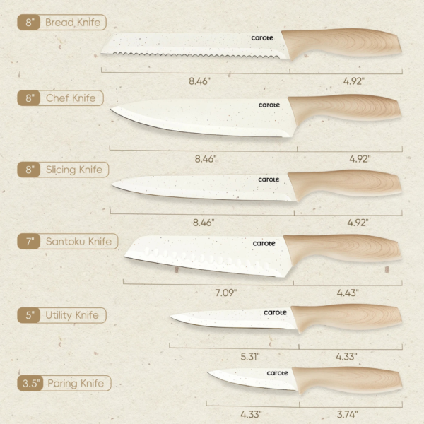12Pcs Kitchen Knife Set, Ceramic & Stainless Steel - Image 4