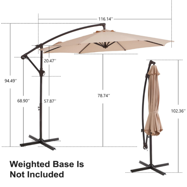 Enjoy the shade with the 10 Hanging Garden Umbrella - Image 2