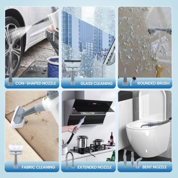 Handheld Steam Cleaner cleaning kitchen tiles