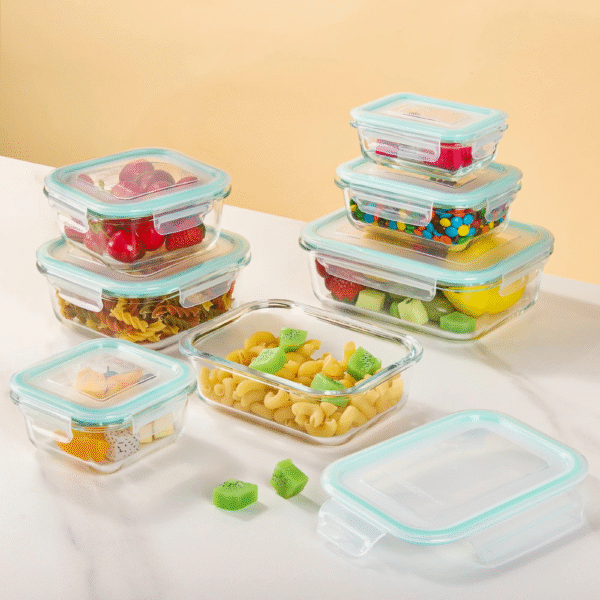 et of glass food storage containers for kitchen organization