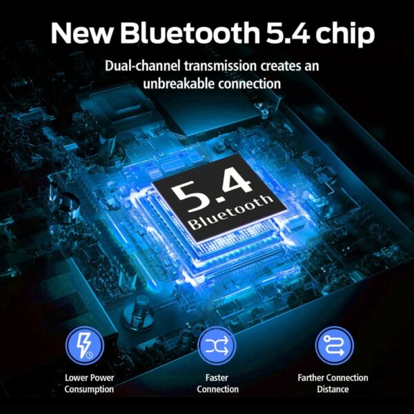 Bluetooth wireless earbuds with mic in blue color