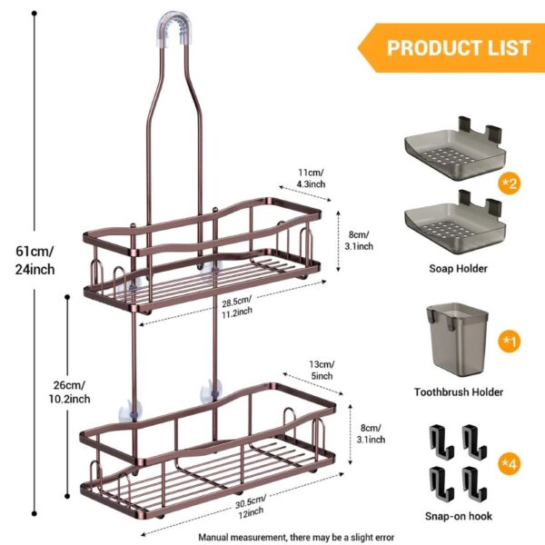 Shop Walmart USA – Hanging Shower Caddy with Rustproof Design and Soap Holder