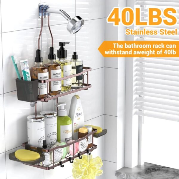 Shop Walmart USA – Hanging Shower Caddy with Rustproof Design and Soap Holder