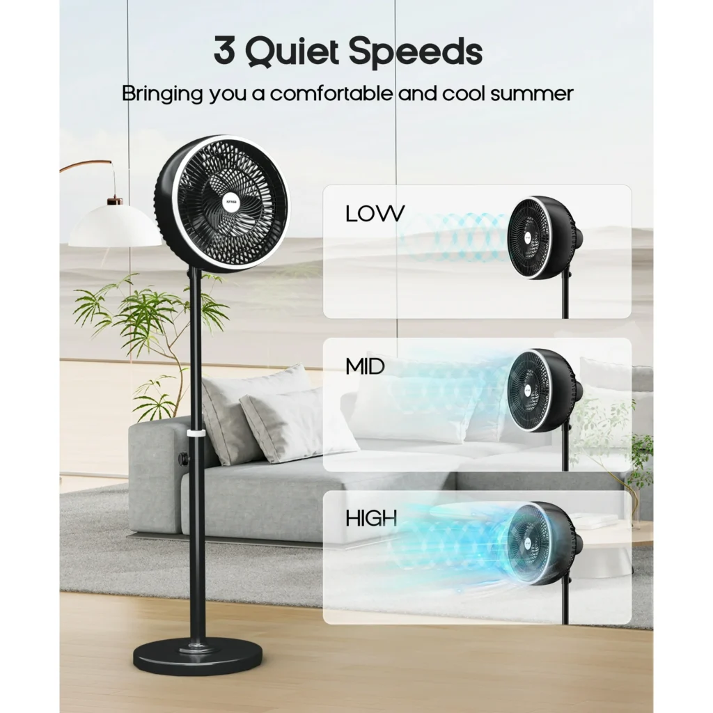 Pedestal fan for bedroom use in the USA