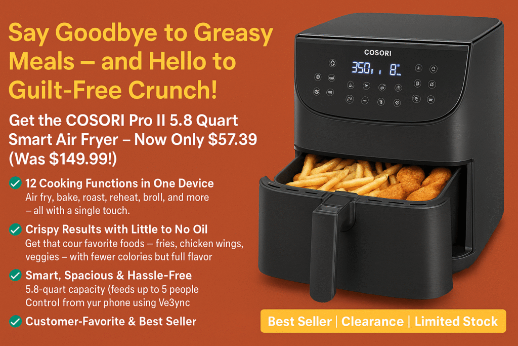 COSORI Pro II Smart Air Fryer Deal in a modern kitchen