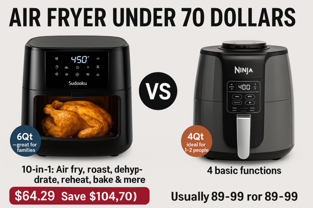 Best air fryer under 70 dollars cooking crispy chicken