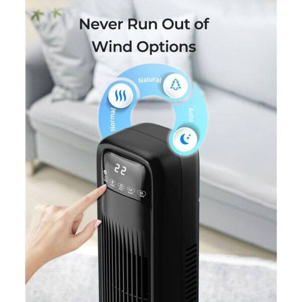 best bladeless tower fan USA in modern bedroom
