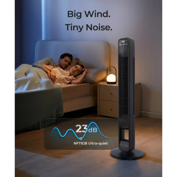 best bladeless tower fan USA in modern bedroom