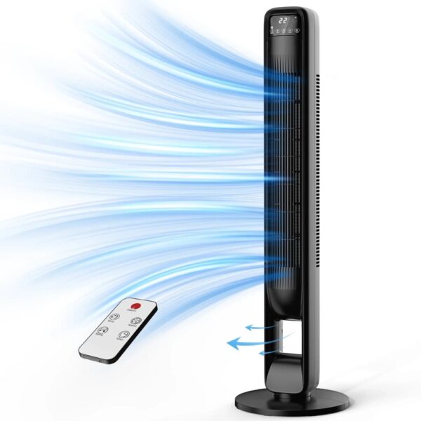 best bladeless tower fan USA in modern bedroom